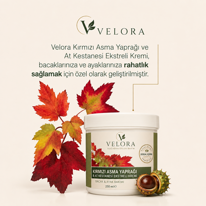 Kırmızı Asma Yaprağı & At Kestanesi Ekstreli Ayak ve Bacak Bakım Kremi – 250 ml